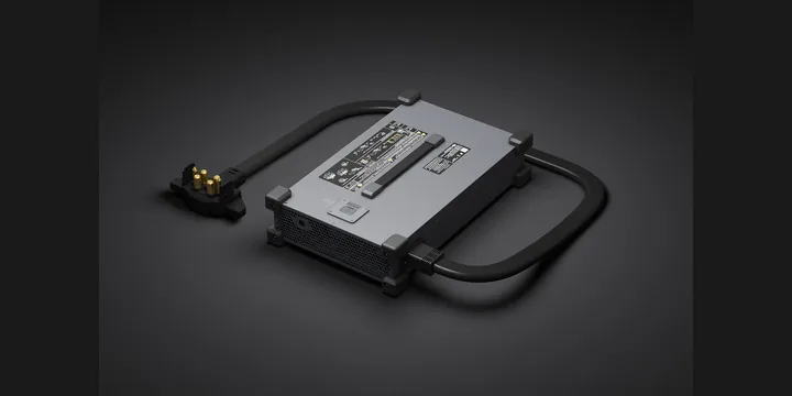 A DJI Agras intelligent flight battery pack with its carry handle