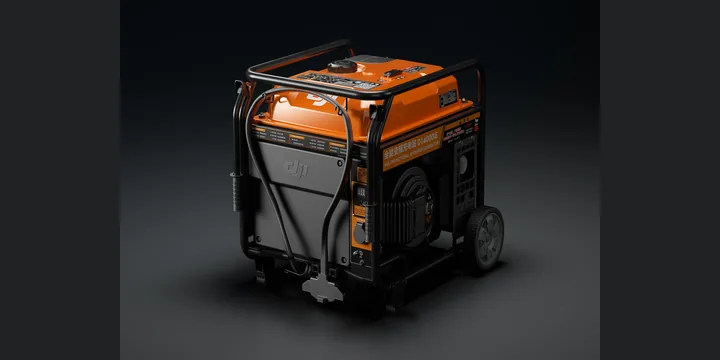 The DJI multifunctional inverter generator on its wheeled frame