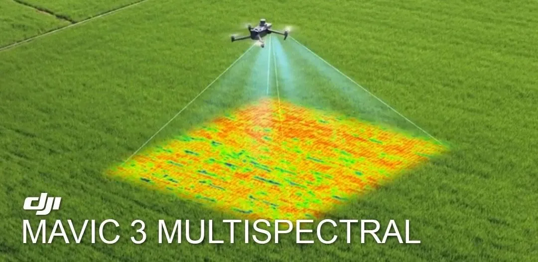 Mavic 3M scanning a field, shown as an NDVI overlay