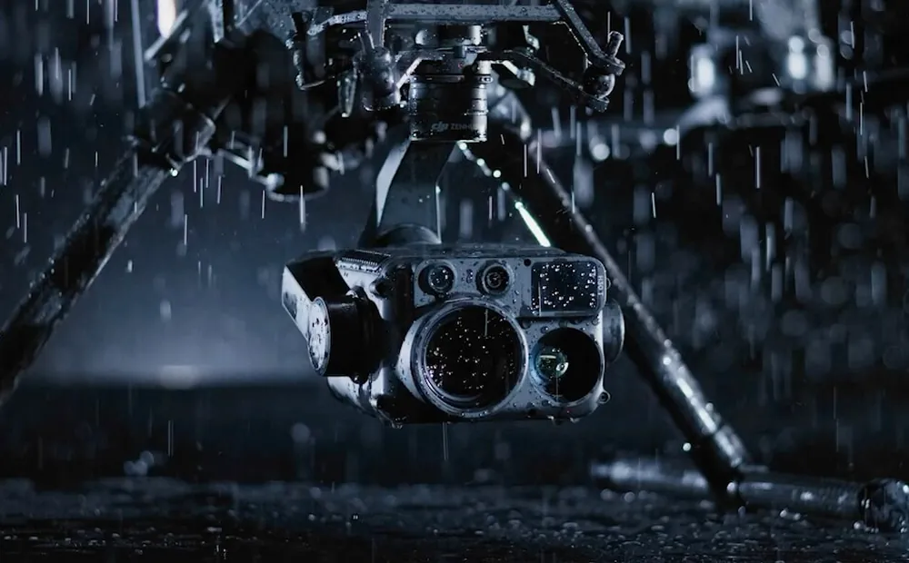 DJI Matrice 400 flying in heavy rain