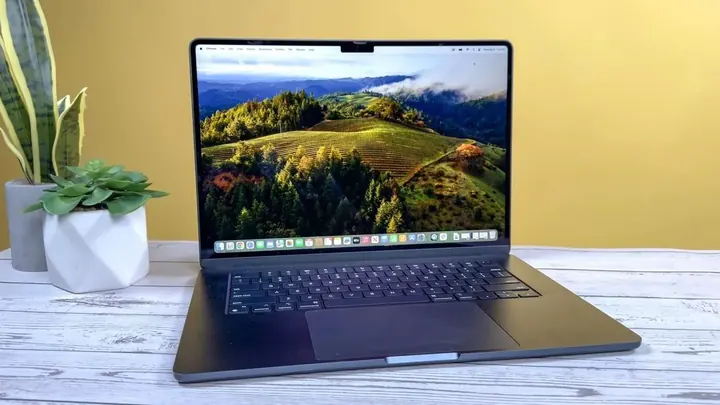 Open laptop on a farm office desk